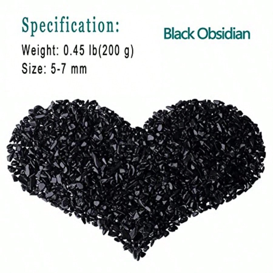 Planted Aquarium With Gravel - Natural Black Obsidian Crystal Quartz Rocks