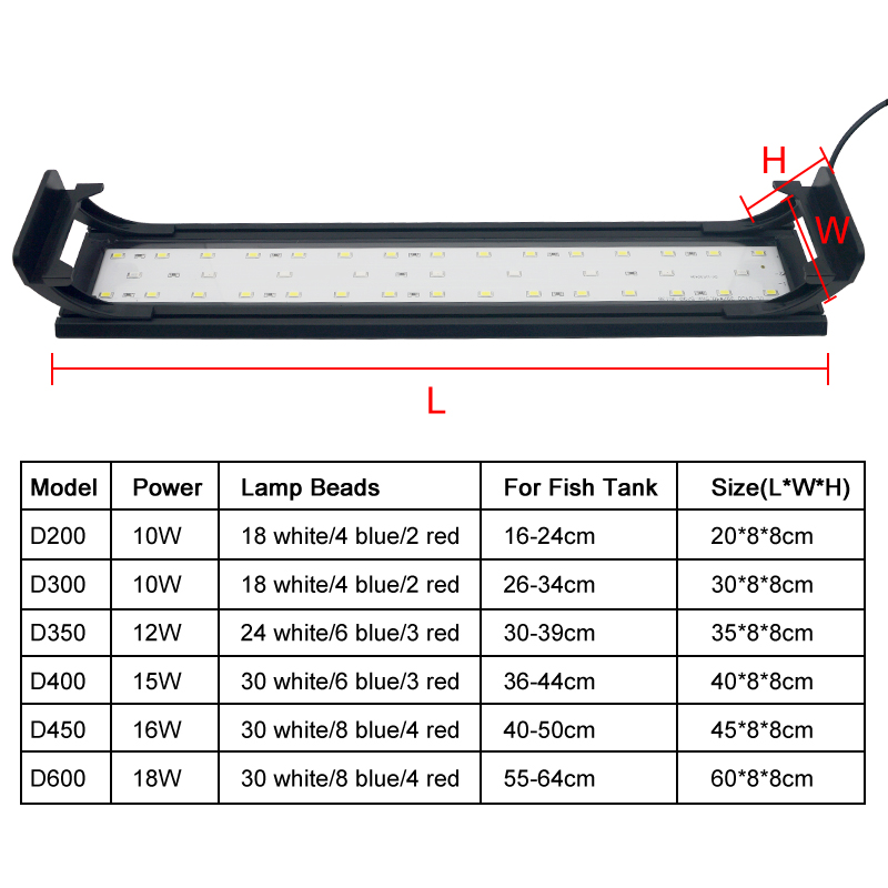 Aquarium LED Light for 16-64CM - Aquarium Plant Grow Light recension och pris