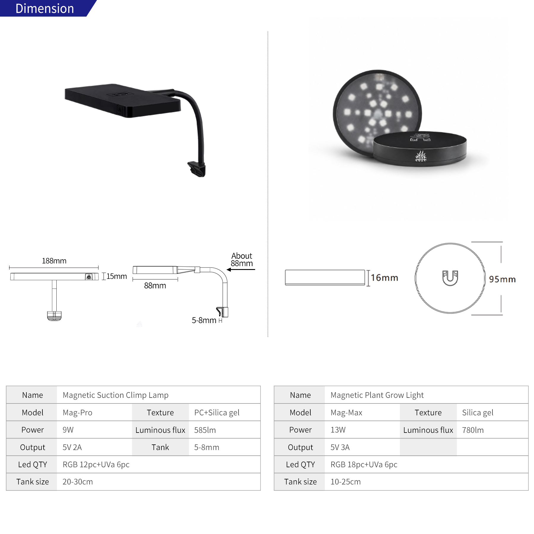 WEEK AQUA Mag-Pro Mag-Max Nano - Aquarium Plant Grow Light recension och pris