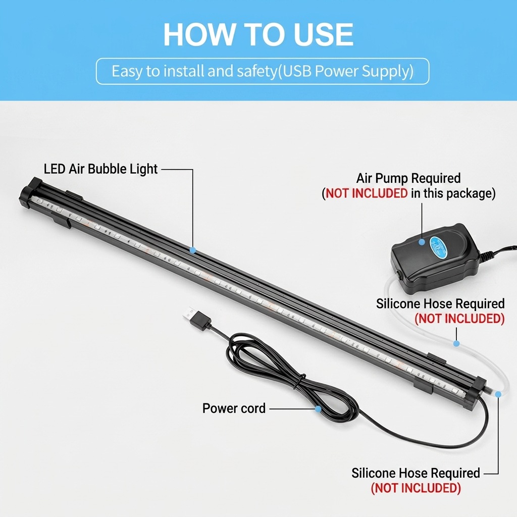 USB LED Aquarium Air Bubble Li - Aquarium Lily Pipe recension och pris